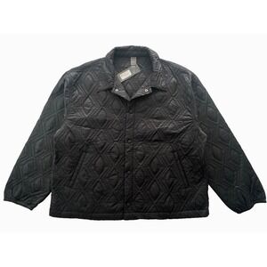 Savage X Fenty Mens Quilted Woven Jacket Black Caviar Size Medium Puffer NEW NWT